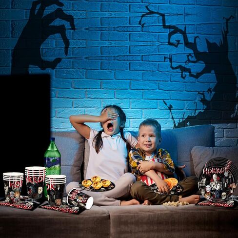 Horror Movie Birthday Party Supplies Horror Movie Party Favors Tableware Includes Cups Plates Napkins for Halloween Decor in Kuwait