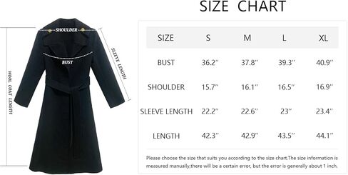 JMXITI Women's Notch Lapel Collar Pea Coat Long Sleeve Casual Coat Fall Winter Long Overcoat with Belt in Saudi Arabia