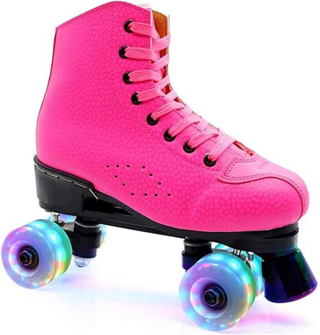 Light up Roller Skate Wheels 78A 32 x 58mm, Luminous Skate Wheels replacement 2 Pack for Indoor or Outdoor Double Row Skating and Skateboard in Saudi Arabia