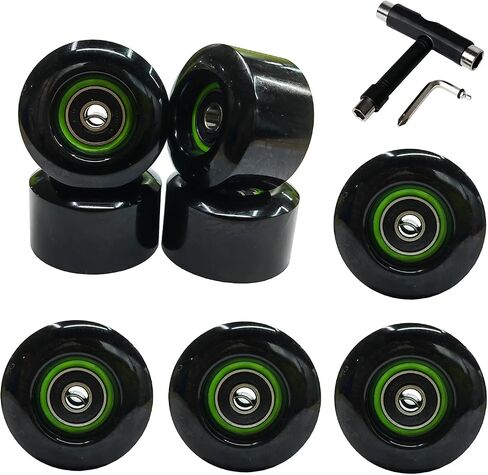 FREEDARE Roller Skate Wheels 54mm Skateboard Wheels and Bearings Indoor Outdoor Skate Wheels 83A with T Tools for Double Row Skating and Skateboard (8 Pack) in Saudi Arabia