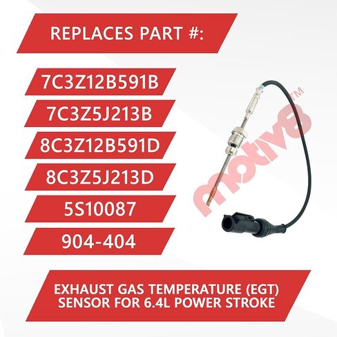 Motiv8 مستشعر درجة حرارة غاز العادم Powerstroke EGT DPF DOC | فورد سوبر ديوتي 6.4 لتر V8 | F-250 F-350 F-450 F-550 2008-2010 | يستبدل: 8C3Z5J213D 7C3Z12B591B 7C3Z5J213B 8C3Z12B591D in Kuwait