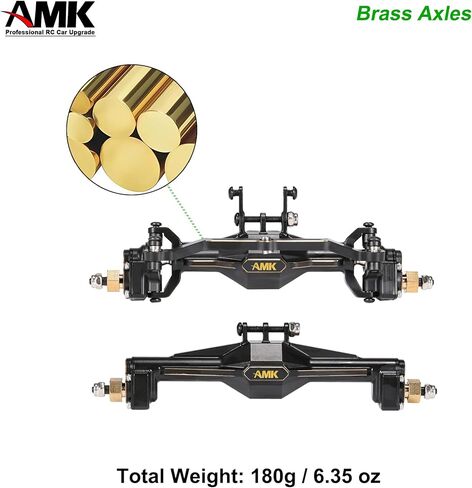 AMK 174g TRX4M محاور البوابة النحاسية الأمامية الخلفية مجموعة كاملة مع محاور عجلات سداسية 7 مم محولات 4 مم لـ 1/18 RC الزاحف TRX4M ترقيات Bronc Defend K10 in Kuwait