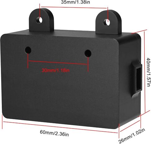AcrossTerra 1/10 RC Crawler Receiver Box 60 * 40 * 26mm CNC Aluminum Scale Fuel Cell Receiver Box for 1/10 RC Crawler Rigs TRX4 SCX10 PRO Capra RR10 VS4-10 Phoenix TF2 CC01(Black) in Saudi Arabia