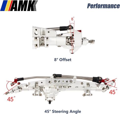 AMK CNC الألومنيوم الشبح المحاور الخلفية الأمامية مجموعة كاملة ل 1/10 RC الزاحف Aixal Wraith Spawn RR10 Bomber 90018 SMT10 Capra Buggy Rock Racer Roll Cage DIY الشاسيه (أسود أمامي + خلفي) in Saudi Arabia