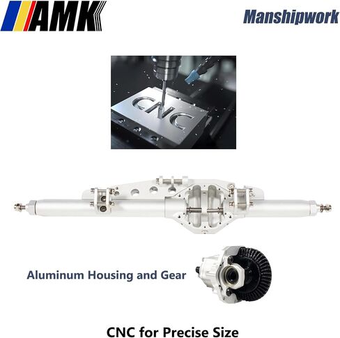 AMK CNC الألومنيوم الشبح المحاور الخلفية الأمامية مجموعة كاملة ل 1/10 RC الزاحف Aixal Wraith Spawn RR10 Bomber 90018 SMT10 Capra Buggy Rock Racer Roll Cage DIY الشاسيه (أسود أمامي + خلفي) in Saudi Arabia