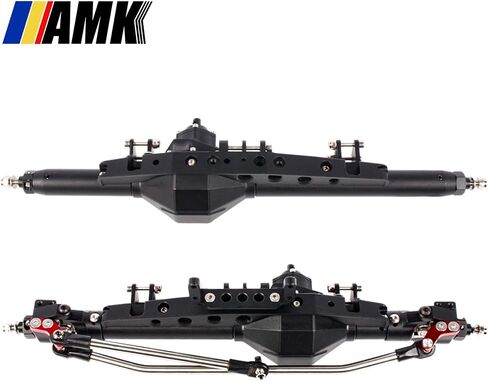 AMK CNC الألومنيوم الشبح المحاور الخلفية الأمامية مجموعة كاملة ل 1/10 RC الزاحف Aixal Wraith Spawn RR10 Bomber 90018 SMT10 Capra Buggy Rock Racer Roll Cage DIY الشاسيه (أسود أمامي + خلفي) in Saudi Arabia