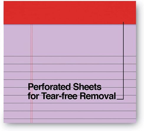 Manaloom Jr. Legal Pad Writing Pads, Narrow Ruled Writing Note Pads - Colored Notepads 5 x 8 Inch Lined Notebooks, Perforated Notebook - 50 Sheet Pads - 6 Pack (Blue) in Saudi Arabia