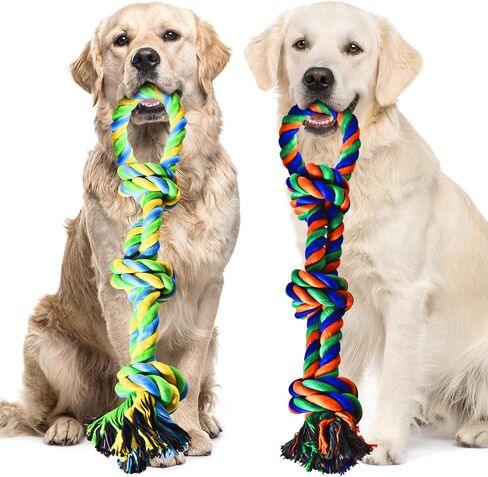Stride Dog Rope Toys, Set of 13 Interactive Dog Toys, Durable Cotton & Rubbber Dog Chew Toys for Aggressive Chewers, Long-Lasting Dog Toys to Keep Them Busy, Ideal Dog Toys for Medium & Large Breeds in Saudi Arabia