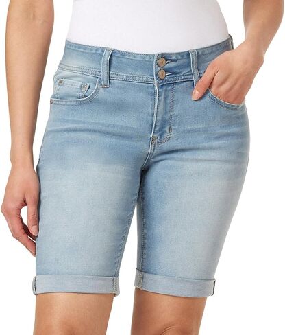 WallFlower Women's Ultra Denim Bermuda Shorts 9" Mid-Rise Insta Soft Juniors (Available in Plus Sizes) in Saudi Arabia