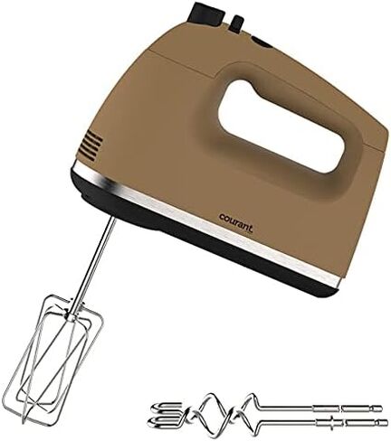 Courant Hand Mixer 5-Speed, Turbo Function, with Set of Beaters and Dough Hooks, Perfect for Baking and Cooking, Brown in Saudi Arabia