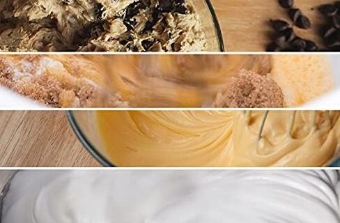 خلاط يدوي كورانت 5 سرعات، وظيفة تربو، مع مجموعة من المضارب وخطافات العجين، مثالي للخبز والطبخ، بني in Kuwait