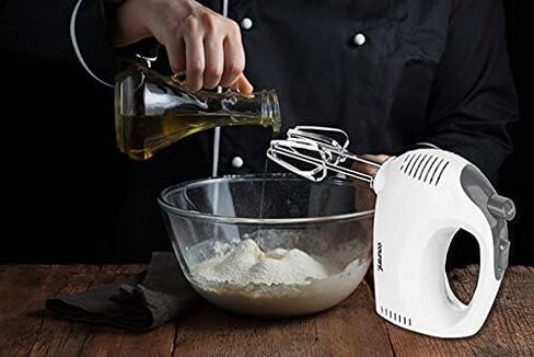 Courant Hand Mixer 5-Speed, Turbo Function, with Set of Beaters and Dough Hooks, Perfect for Baking and Cooking, Brown in Saudi Arabia