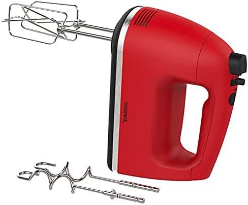 خلاط يدوي كورانت 5 سرعات، وظيفة تربو، مع مجموعة من المضارب وخطافات العجين، مثالي للخبز والطبخ، بني in Kuwait