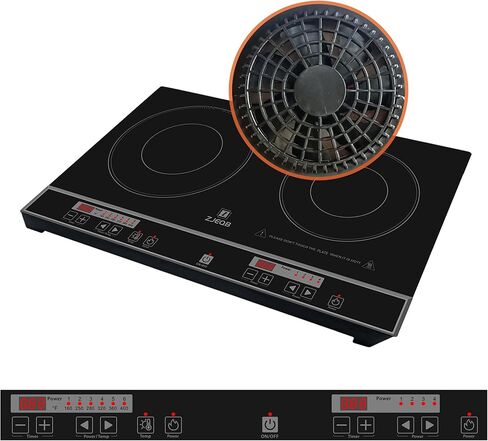 ZJEQB 2 burner electric cooktop,Portable Dual Induction Cooker Cooktop with Small induction stove,Easy to clean durable panels,Induction Stove for Fast Cookingoven,Estufas eléctricas de cocina in Saudi Arabia
