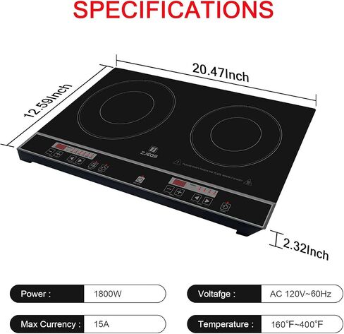 ZJEQB 2 burner electric cooktop,Portable Dual Induction Cooker Cooktop with Small induction stove,Easy to clean durable panels,Induction Stove for Fast Cookingoven,Estufas eléctricas de cocina in Saudi Arabia