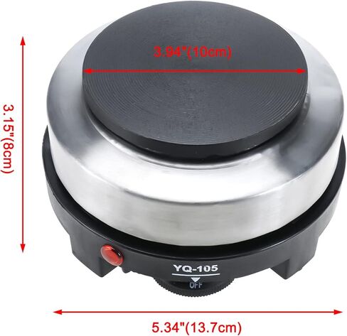 skyehomo 110 فولت لوحات ساخنة صغيرة محمولة 500 واط موقد كهربائي صغير سخان منزلي، 5.5 بوصة مستديرة محمولة كونترتوب الموقد، متعددة الوظائف المنزل المطبخ الموقد الساخن للطهي in Kuwait