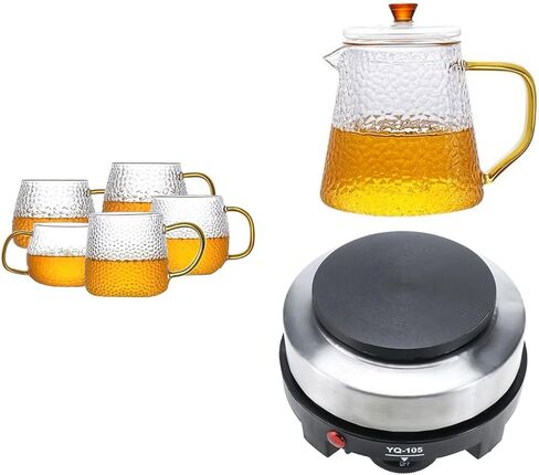 skyehomo 110 فولت لوحات ساخنة صغيرة محمولة 500 واط موقد كهربائي صغير سخان منزلي، 5.5 بوصة مستديرة محمولة كونترتوب الموقد، متعددة الوظائف المنزل المطبخ الموقد الساخن للطهي in Kuwait