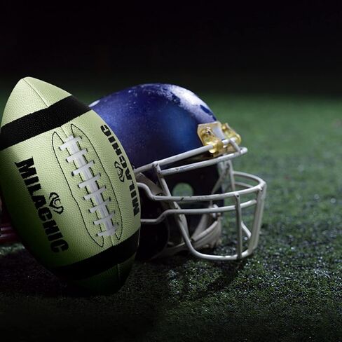MILACHIC Football Glow in The Dark Football Size 9 & Youth Size 6, Luminous Glowing Football Super Grip Composite Leather Football Balls with Pump and Ball Carry Bag in Kuwait