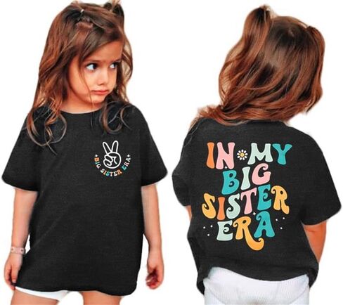 Big Sister Shirt Toddler in My Big Sister Era Tees Shirt Concert Letter Print T Shirt Retro Girls Short Sleeve Tops in Saudi Arabia