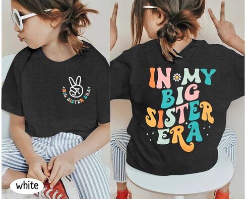 Big Sister Shirt Toddler in My Big Sister Era Tees Shirt Concert Letter Print T Shirt Retro Girls Short Sleeve Tops in Saudi Arabia