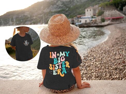 Big Sister Shirt Toddler in My Big Sister Era Tees Shirt Concert Letter Print T Shirt Retro Girls Short Sleeve Tops in Saudi Arabia