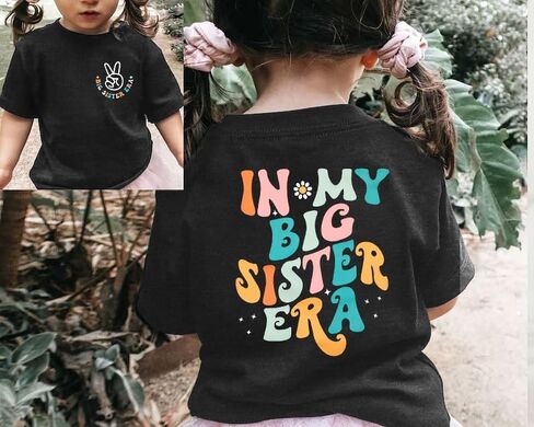 Big Sister Shirt Toddler in My Big Sister Era Tees Shirt Concert Letter Print T Shirt Retro Girls Short Sleeve Tops in Saudi Arabia