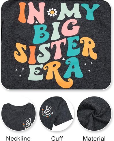 Big Sister Shirt Toddler in My Big Sister Era Tees Shirt Concert Letter Print T Shirt Retro Girls Short Sleeve Tops in Saudi Arabia