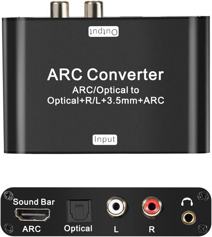 محول صوت DAC 192 كيلو هرتز، محول HDMI ARC، مستخرج صوت HDMI ARC مع صوت ستيريو رقمي بصري RCA L/R محوري SPDIF ومحول صوت جاك ARC 3.5 مم للتلفزيون in Kuwait