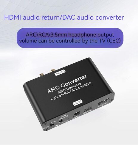 محول صوت DAC 192 كيلو هرتز، محول HDMI ARC، مستخرج صوت HDMI ARC مع صوت ستيريو رقمي بصري RCA L/R محوري SPDIF ومحول صوت جاك ARC 3.5 مم للتلفزيون in Kuwait
