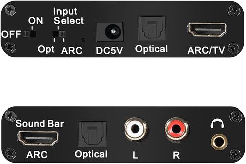 محول صوت DAC 192 كيلو هرتز، محول HDMI ARC، مستخرج صوت HDMI ARC مع صوت ستيريو رقمي بصري RCA L/R محوري SPDIF ومحول صوت جاك ARC 3.5 مم للتلفزيون in Kuwait