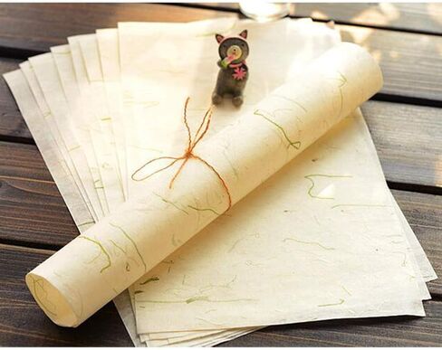 STOBOK 40pcs Chinese Calligraphy Paper Natural Plant Flower Brush Rice Paper Craft Hand Made Art Tissue Xuan Paper Letter Writing Paper |28x17x0.01cm in Saudi Arabia