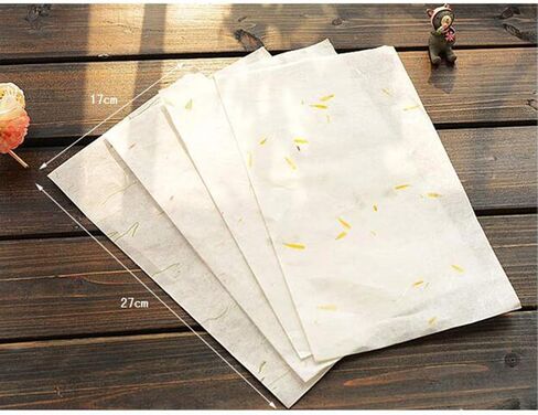 STOBOK 40pcs Chinese Calligraphy Paper Natural Plant Flower Brush Rice Paper Craft Hand Made Art Tissue Xuan Paper Letter Writing Paper |28x17x0.01cm in Saudi Arabia