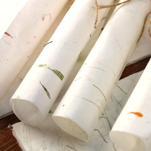 STOBOK 40pcs Chinese Calligraphy Paper Natural Plant Flower Brush Rice Paper Craft Hand Made Art Tissue Xuan Paper Letter Writing Paper |28x17x0.01cm in Saudi Arabia