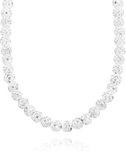 LKingel Bling Baseball Beads Necklaces Rhinestone Disco Ball Bead Necklace Bracelet Set Bling Ice Collection Necklace Stylish Sports Crystal Beads Accessories in Kuwait