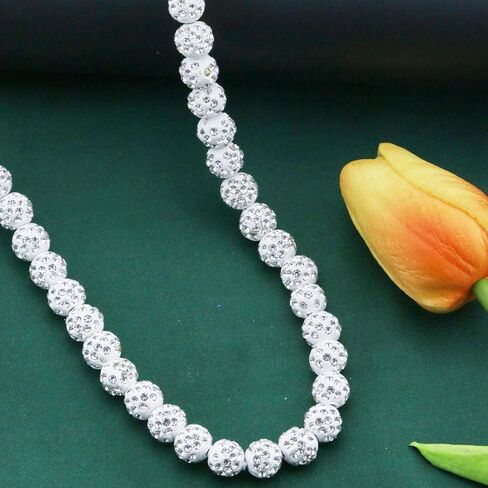 LKingel Bling Baseball Beads Necklaces Rhinestone Disco Ball Bead Necklace Bracelet Set Bling Ice Collection Necklace Stylish Sports Crystal Beads Accessories in Kuwait
