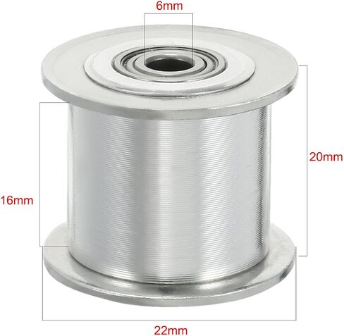 uxcell Aluminum 20T 6mm Bore 3mm Pitch Toothless Timing Belt Pulley for 16mm Belt in Saudi Arabia