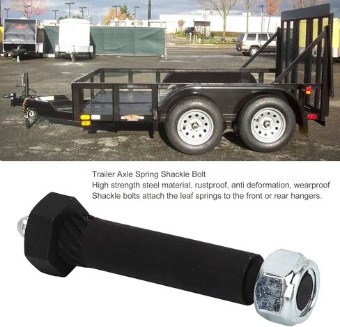 Trailer Spring Shackle Bolt, High Strength 9/16in Trailer Leaf Spring Eye Wet Bolt 6Pcs Steel Grease Type with Locknut for 2000 3500 5200 6000 7000 Axles in Saudi Arabia
