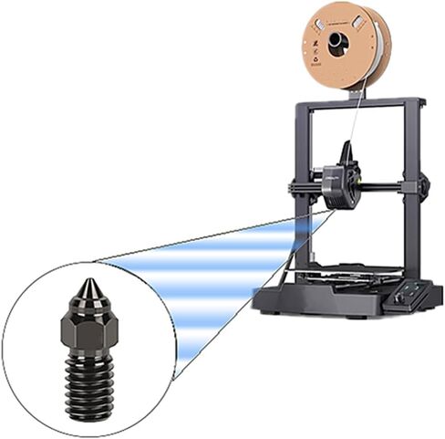 2 حزمة من الفوهات الفولاذية الصلبة M6 عالية السرعة للطابعة ثلاثية الأبعاد Ender 3 V3 SE، Ender 5 (0.4 مم) in Kuwait