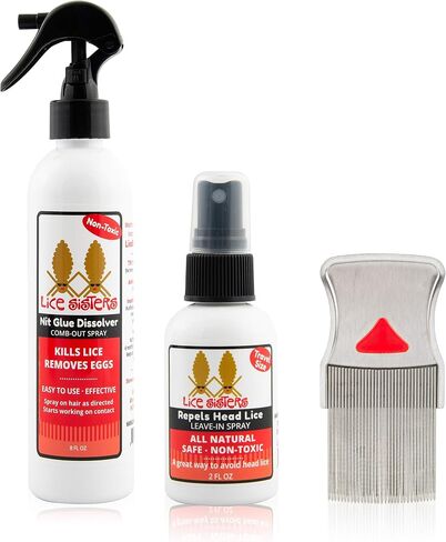 Lice Sisters Lice Treatment and Prevention Kit, Small - Nit Glue Dissolver, Repel Lice Prevention Spray and Comb for Nit and Lice Free Hair in Saudi Arabia