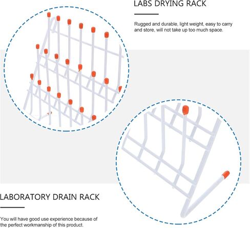 UKCOCO drying racks - Wall Mounted Laboratory Draining Rack for equipment, Wall-Mount or Free-Standing laboratory drying rack 24 Pegs, metal glassware drying rack for Laboratory in Kuwait
