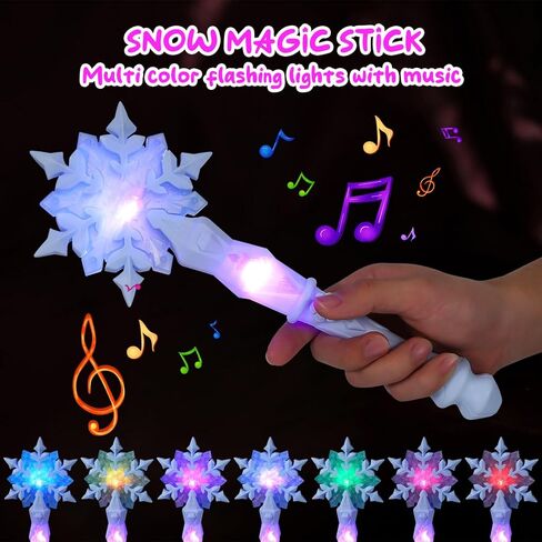 Snowflake Wand: Princess Light Up Glow Wand for Christmas Halloween Party Supplies in Kuwait