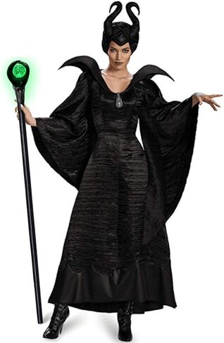 طاقم كافيه مالفيسنت مع الضوء الأخضر، طاقم معالج الجرم السماوي، عصا الملكة الشريرة، لون سحري مضيء لزي الهالوين in Kuwait