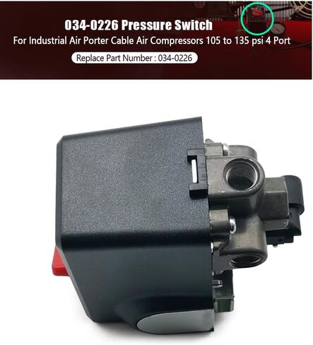 Air Compressor Pressure Switch 105-135PSI 4 Port Replace 034-0226 Industrial Air Tool Parts Compatible with Porter Cable Craftsman Powermate Air Compressor in Kuwait