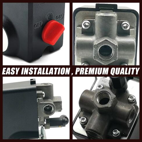 Air Compressor Pressure Switch 105-135PSI 4 Port Replace 034-0226 Industrial Air Tool Parts Compatible with Porter Cable Craftsman Powermate Air Compressor in Kuwait