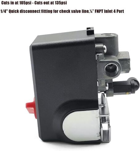 Air Compressor Pressure Switch 105-135PSI 4 Port Replace 034-0226 Industrial Air Tool Parts Compatible with Porter Cable Craftsman Powermate Air Compressor in Kuwait