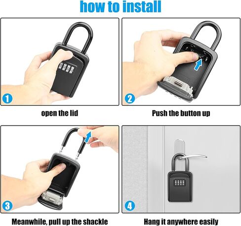 Diyife Key Lock Box Wall Mounted, [5 Keys Capacity] Portable Lock Box for House Key, Resettable Outdoor Lock Box,Waterproof Key Safe Storage Lock Box,Key Hiders for Home Garage Office,Indoor,Outdoor in Saudi Arabia