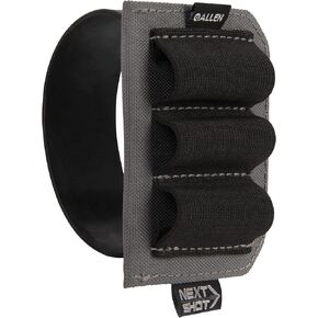 Allen Next Shot Shotgun Shell Carrier - 3 Shell Buttstock Holder for 12, 16, 20 Gauge, Silicone Band, Black/Gray in Kuwait