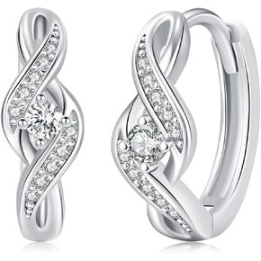 Hoop Earrings Black Huggie Earrings Hypoallergenic 925 Sterling Silver Opal/Zircon Earrings Jewelry Gifts for Women Men Sensitive Ears in Kuwait