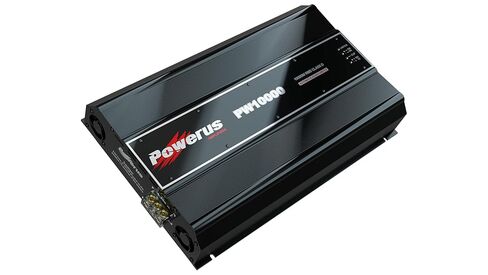 PW10000 0.5 أوم مضخم سيارة كامل المدى 1 قناة فئة D، 10800 واط RMS @12.6V / 11900W @14.4V، قطعة واحدة، تعزيز الجهير، HPF/LPF Crossover، محدد الصوت التلقائي in Kuwait