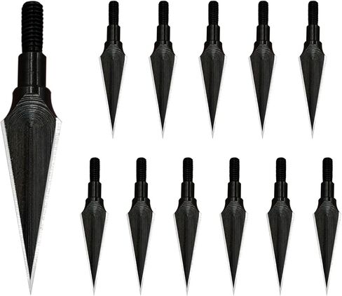 Traditional Archery Broadheads 100/125 Grain - Heat-Treated Arrow Tips for Compound, Recurve Bow & Crossbow, 12 PK for Hunting & Target Practice with 1 PK Broadhead Storage Case in Saudi Arabia